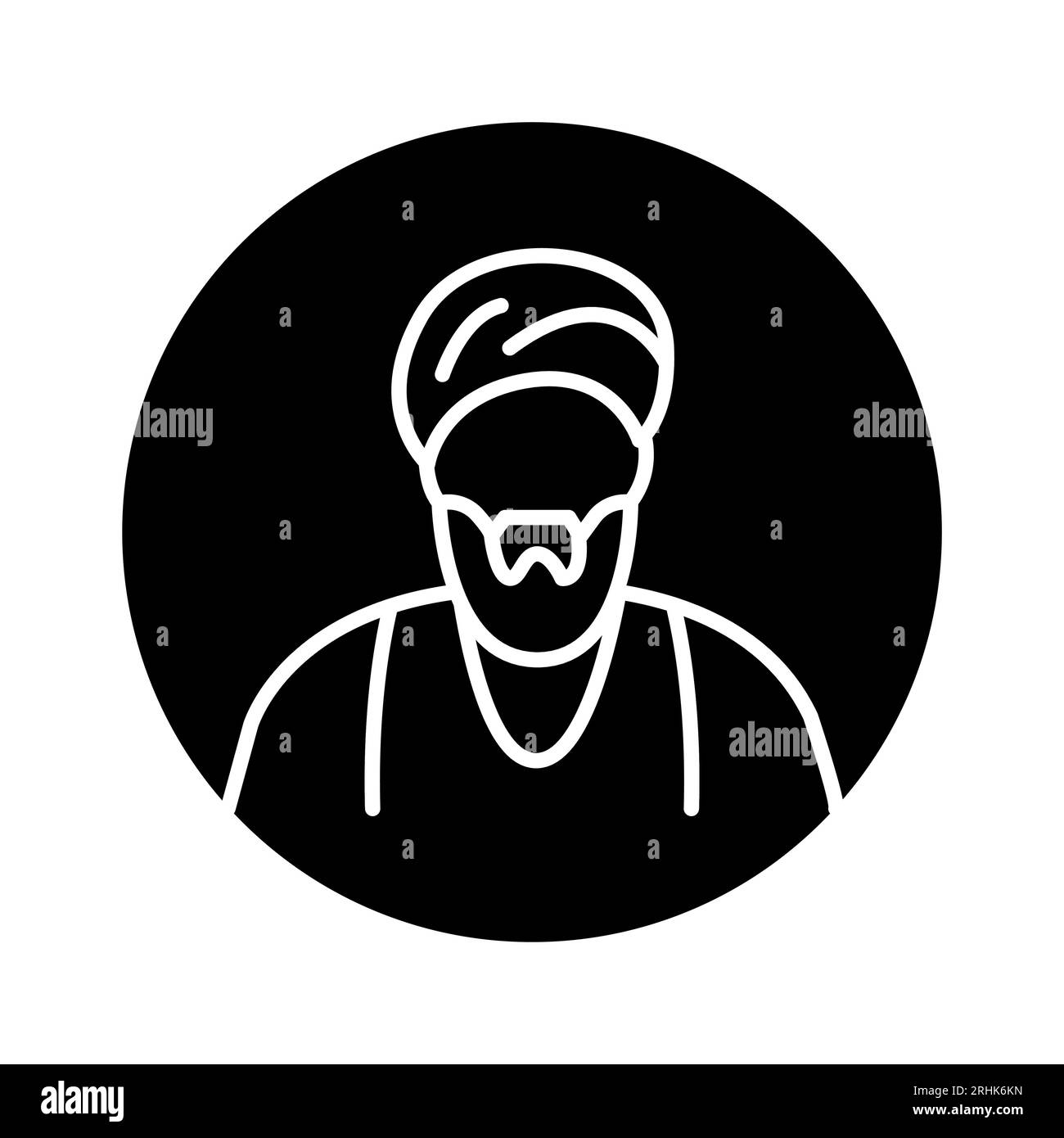Shiite muslim man line color icon. Isolated vector element. Outline 