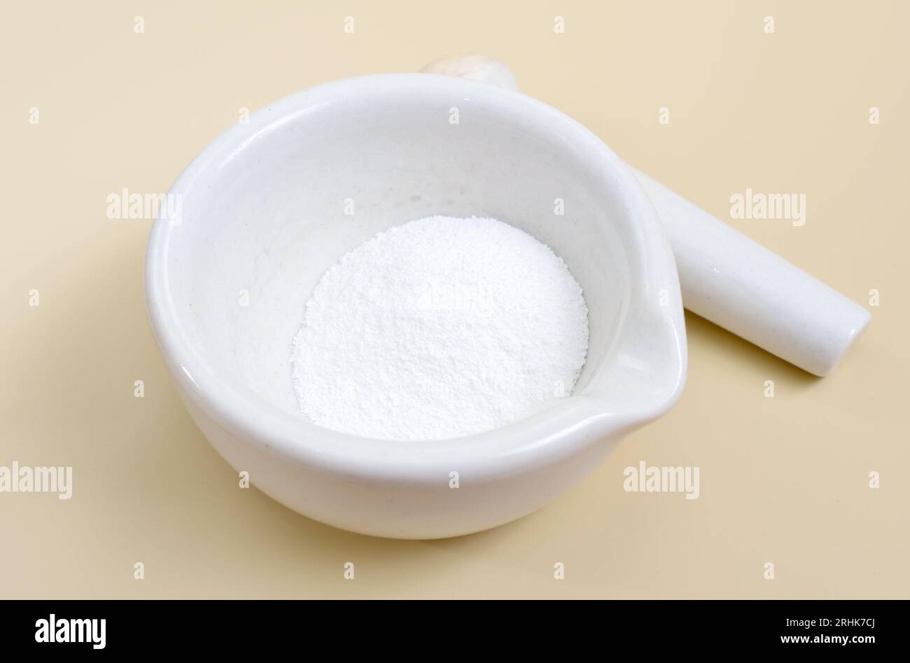 Pharmaceutical Arginine L isomer on baige background. Stock Photo