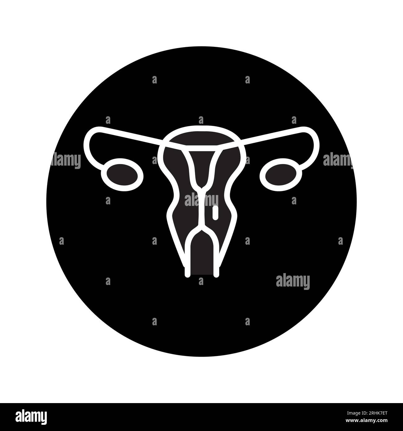 Human organ uterus color line icon. Isolated vector element. Outline ...