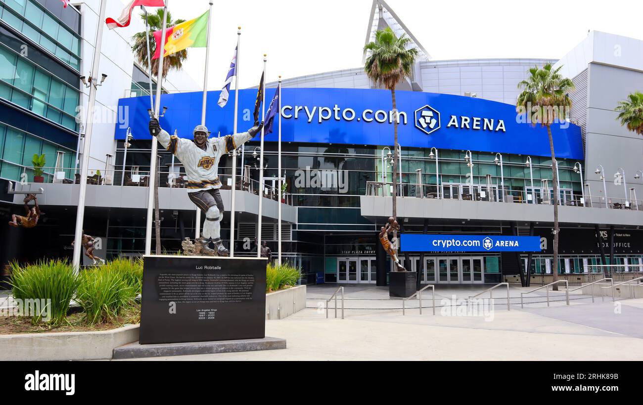 Los Angeles, California: crypto.com Arena (known as Staples Center), indoor  Sports and entertainment center in Downtown Los Angeles Stock Photo - Alamy