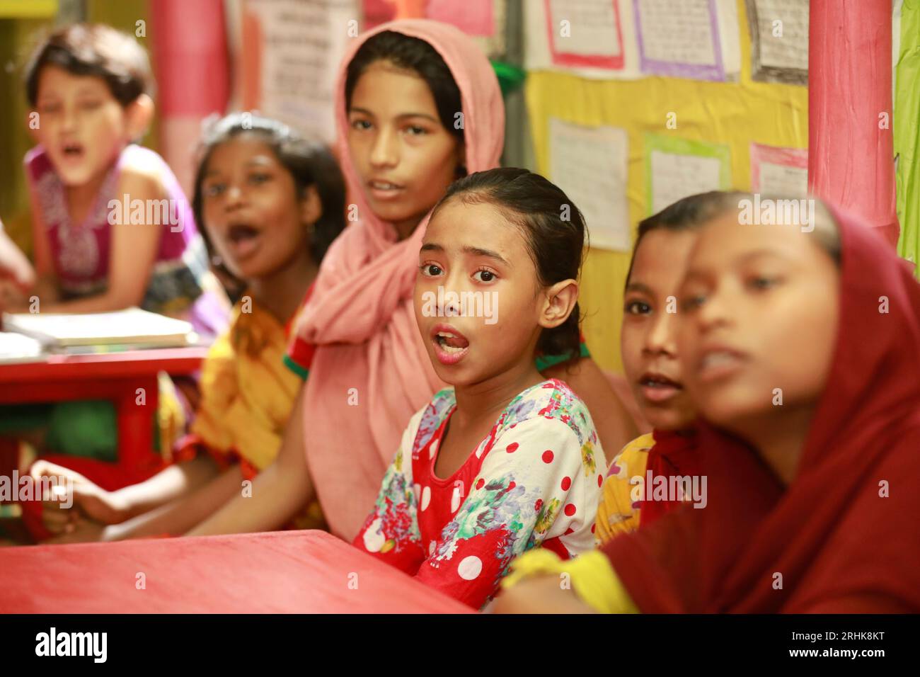 Dhaka, Bangladesh. 17th Aug, 2023. Bangladeshi students attend at a