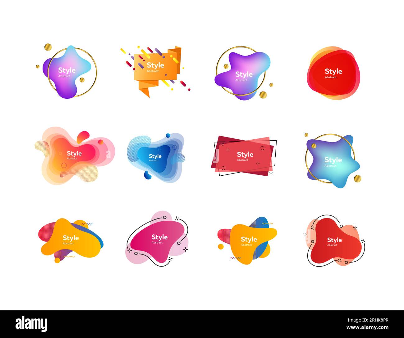 Soft fluid shapes with text sample Stock Vector