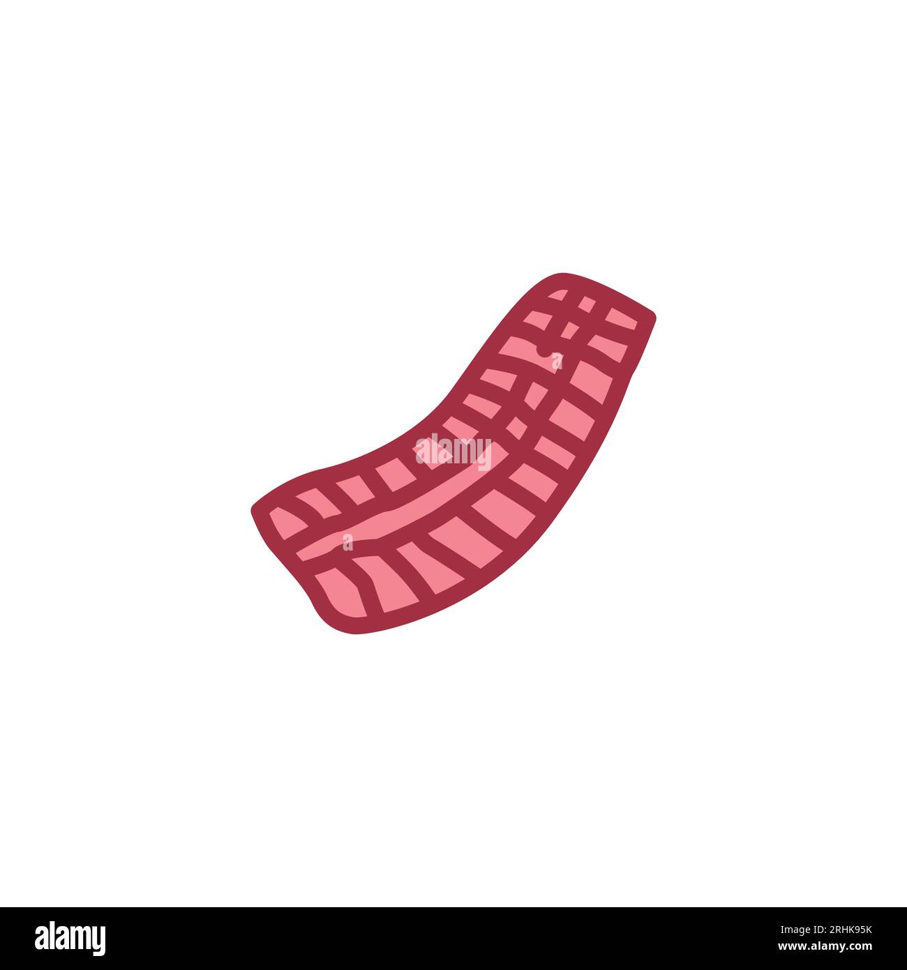 Beef ribs color line icon. Cutting meat. Pictogram for web page, mobile app, promo. Stock Vector