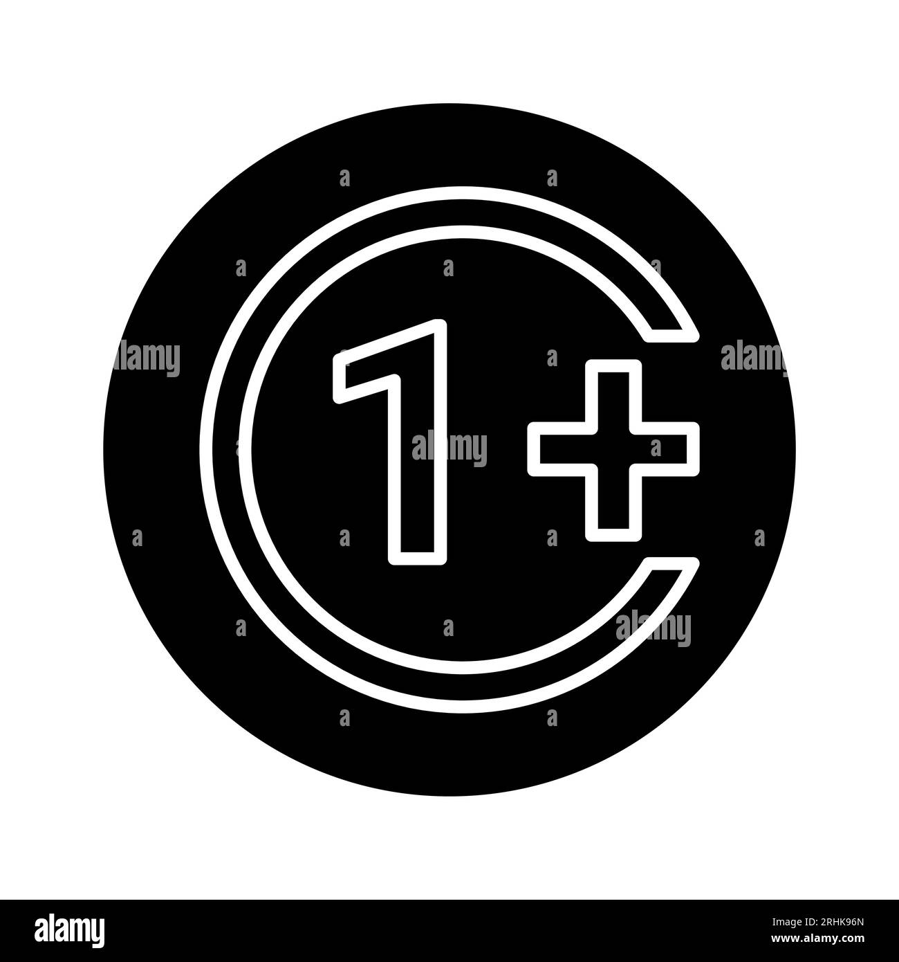 Age limit 1+ line color icon. Isolated vector element. Outline