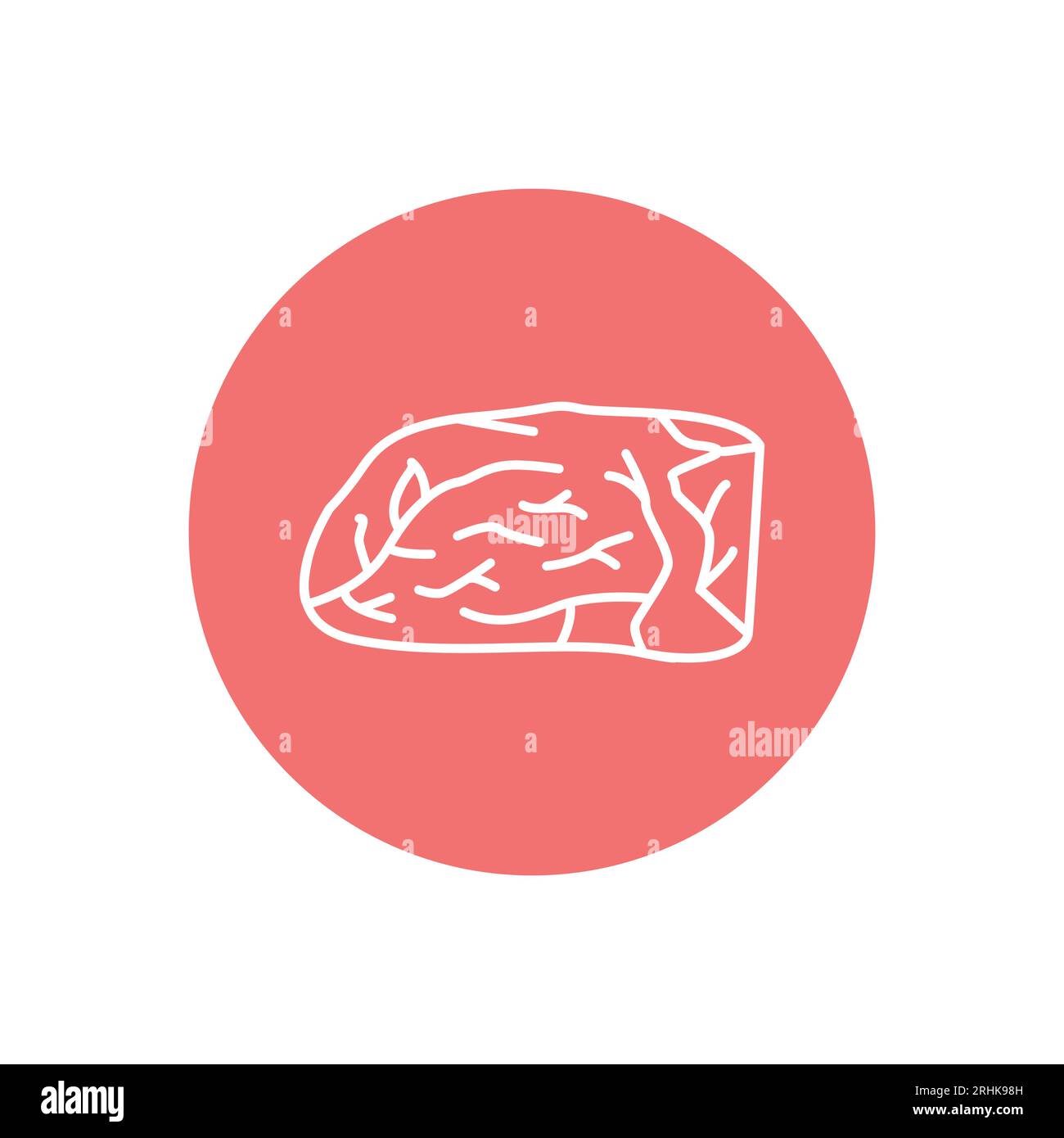 Roast beef color line icon. Cutting meat. Pictogram for web page