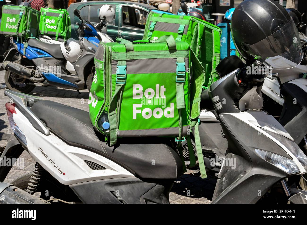St Julians, Malta 6 August 2023 Insulated containers for the Bolt