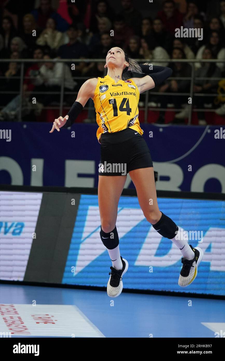 ISTANBUL, TURKIYE - DECEMBER 10, 2022: Alexia Carutasu Serves During ...