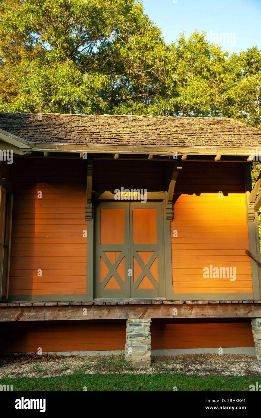 Antique train station, B&O Railroad, Stoystown (Kantner) PA, located at Lions Park on North Club Road Stock Photo