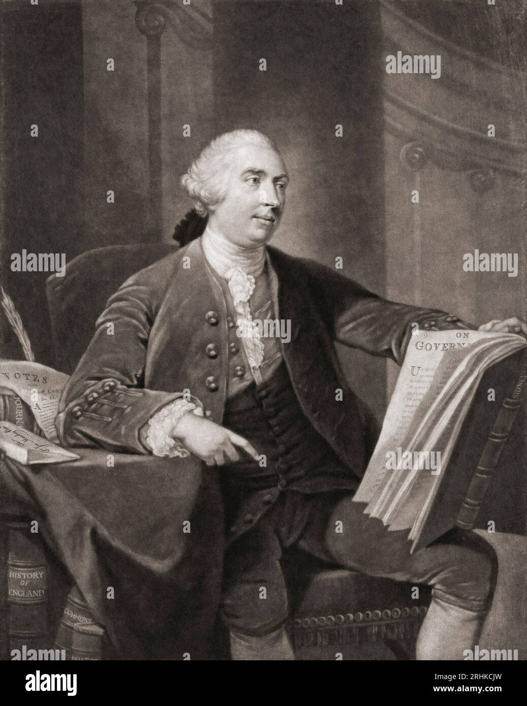 Sir Joseph Mawbey, 1st Baronet, 1730 - 1798.  English politician, member of the House of Commons. From a print by John Dixon after the painting by Robert Edge Pine. Stock Photo