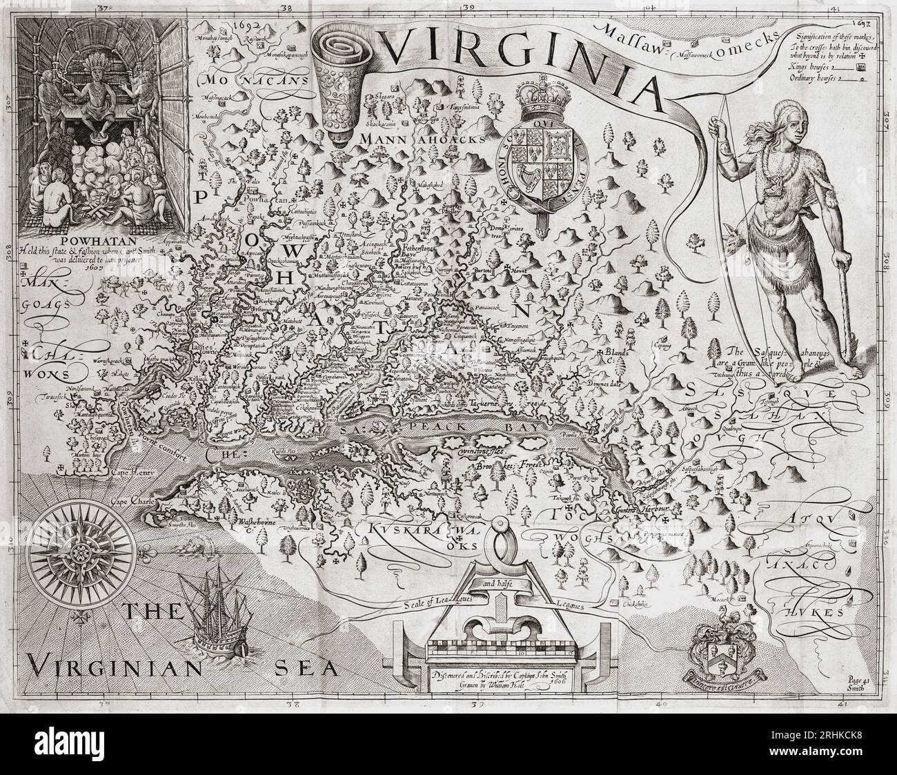 Map of Virginia. "Virginia discouered and described by Captayn John