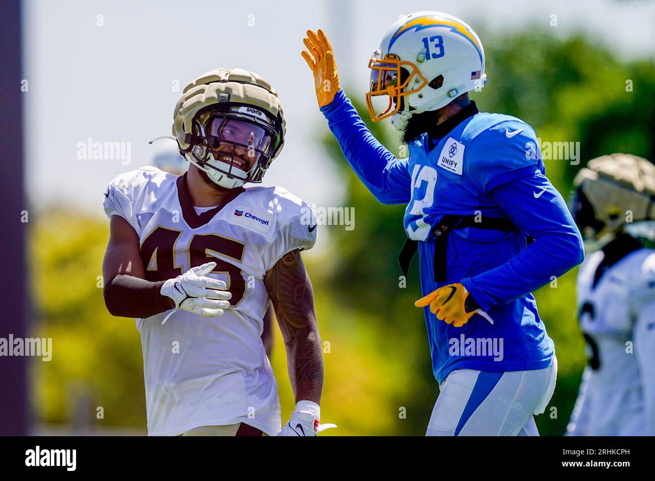 New Orleans Saints linebacker Nephi Sewell (45) drops in coverage during an  NFL preseason game against the Houston Texans on Saturday, August 13, 2022,  in Houston. (AP Photo/Matt Patterson Stock Photo - Alamy