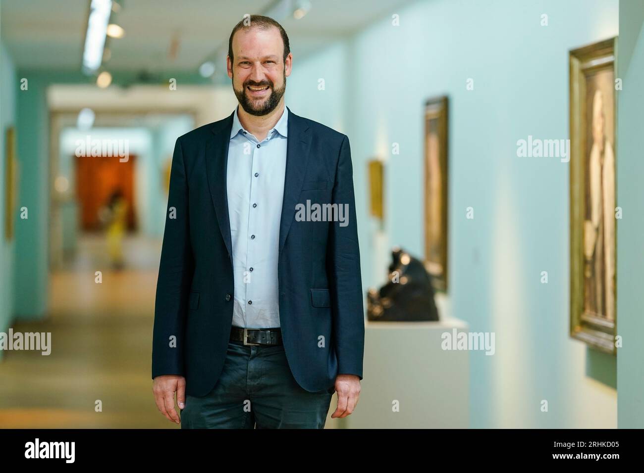 Kaiserslautern, Germany. 04th Aug, 2023. Steffen Egle, director of the Museum Pfalzgalerie Kaiserslautern, stands in an exhibition room of the museum. Credit: Uwe Anspach/dpa/Alamy Live News Stock Photo