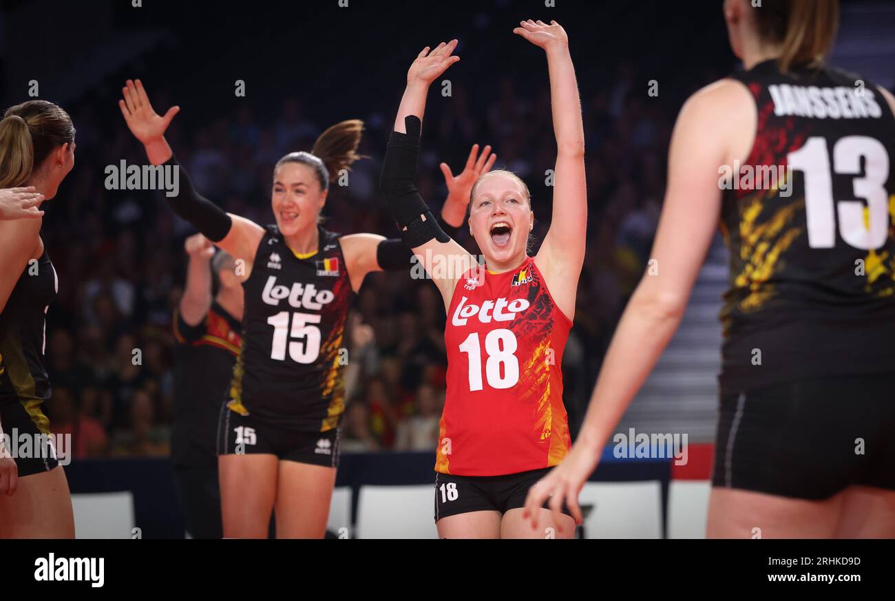 Gent, Belgium. 17th Aug, 2023. Belgium's Britt Rampelberg celebrates