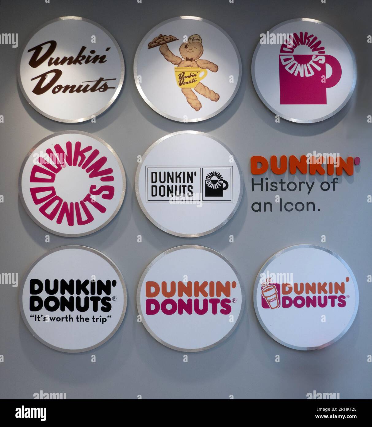 Site of the original Dunkin Donuts building in Quincy Massachusetts Stock Photo
