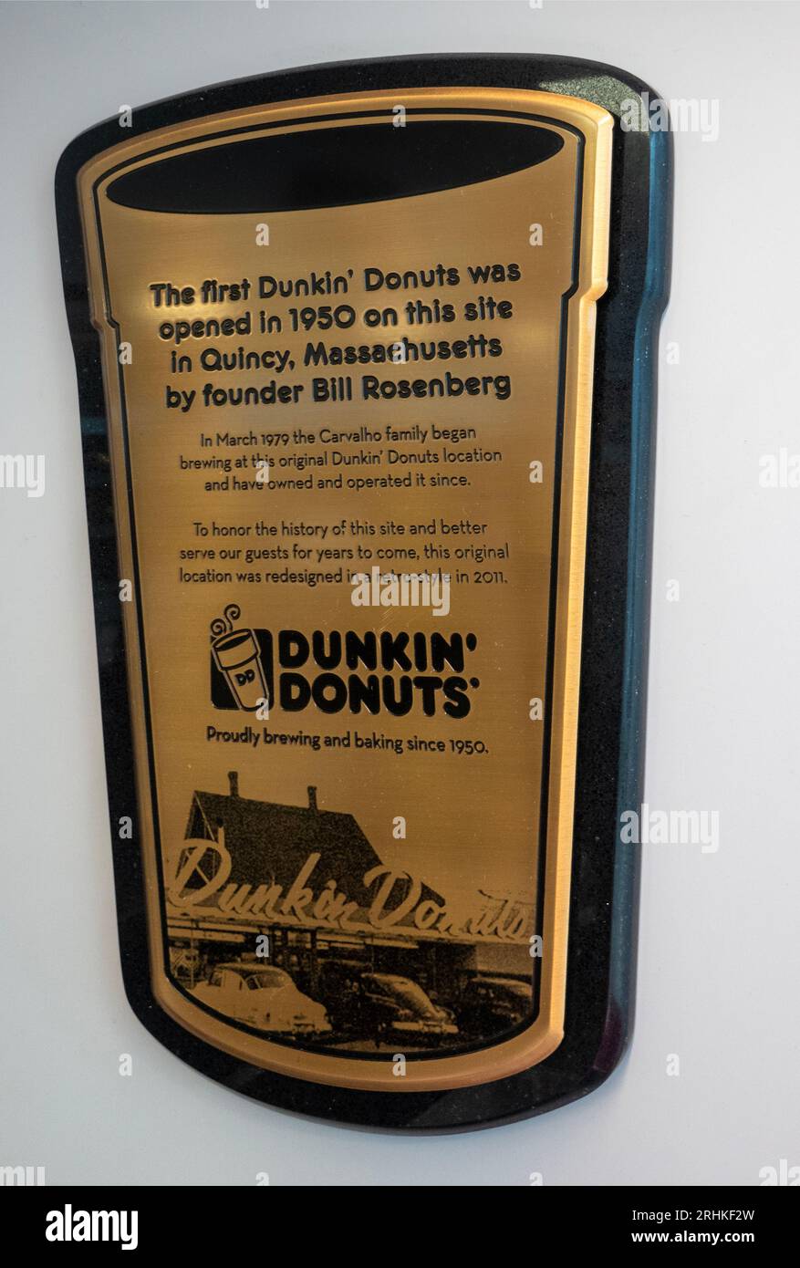 Site of the original Dunkin Donuts building in Quincy Massachusetts Stock Photo