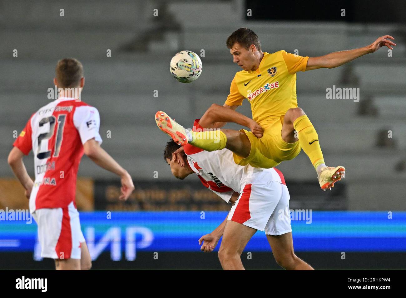 Slavia Prague's Czech forward Mojmir Chytil scores the 1-0 opening News  Photo - Getty Images