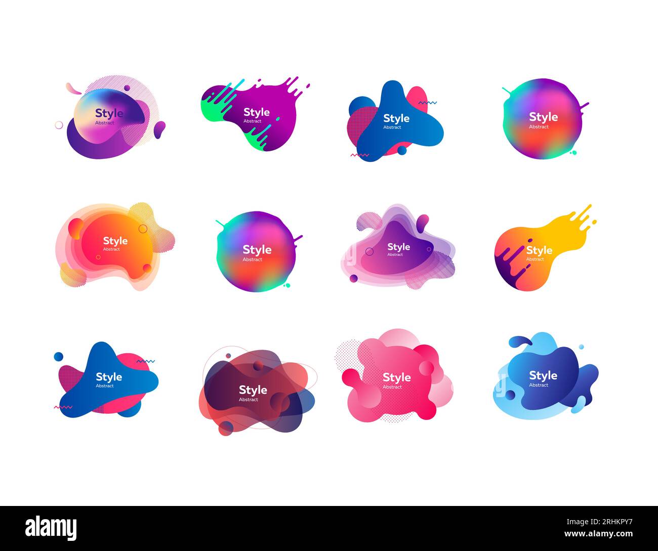 Set of abstract graphic elements with liquid shapes Stock Vector Image ...