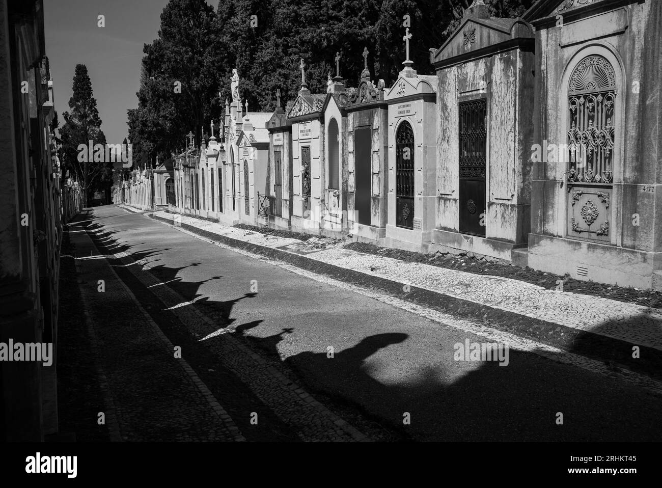 Lisbon Portugal. 08/2023/17: view of The Prazeres Cemetery is a Catholic cemetery, it is the largest cemetery in Lisbon, created in 1833. Stock Photo