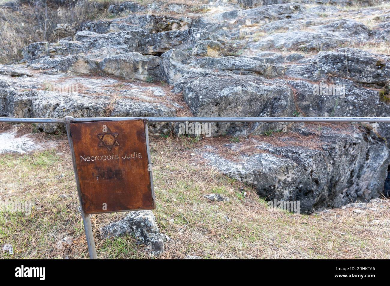 Signposts Rock Segovia Jewish Cemetery outside city walls of Segovia, medieval Jewish ...