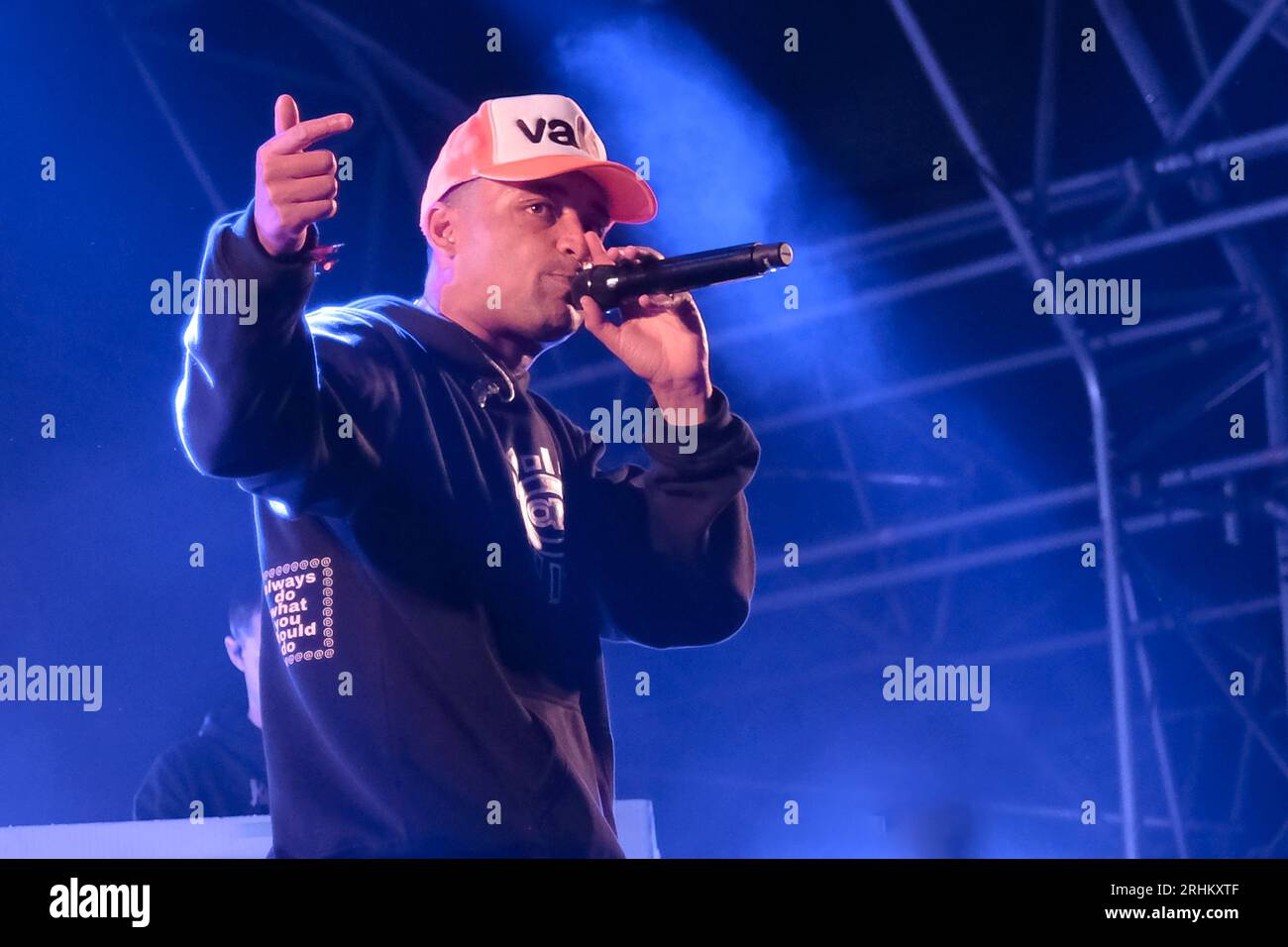 Winchester, UK. 13th Aug, 2023. English hip hop musician Benjamin ...