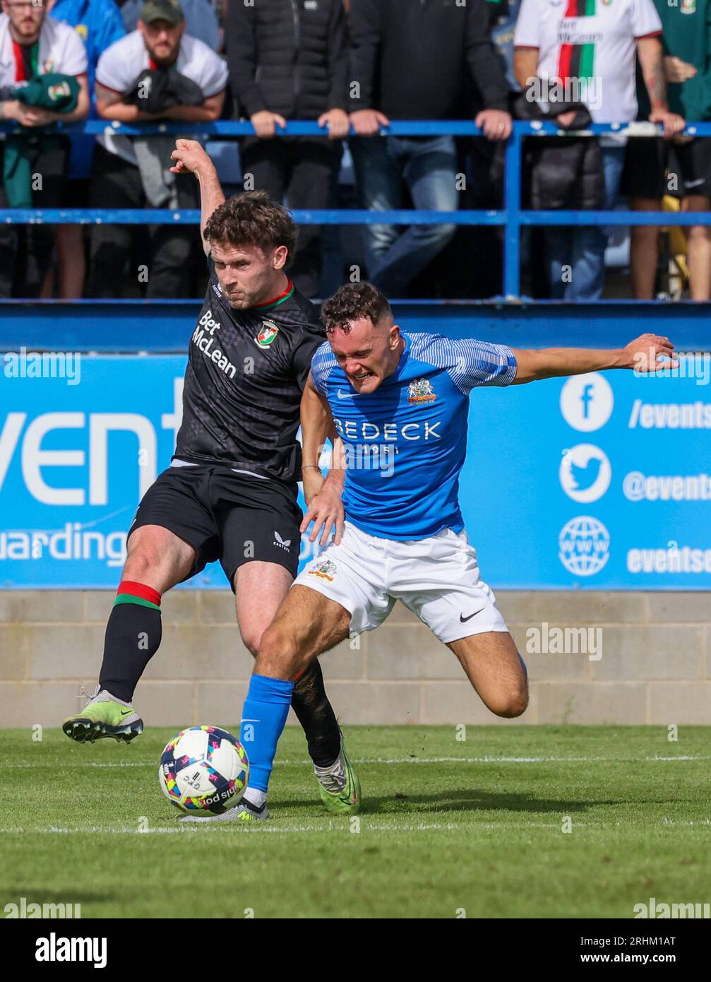 Mourneview Park, Lurgan, County Armagh, Northern Ireland, UK. 05 Aug 2023. Sports Direct Premiership – Glenavon 0 Glentoran 1, Premiership season opener. Irish League football player, Glentoran footballer Shay McCartan Stock Photo