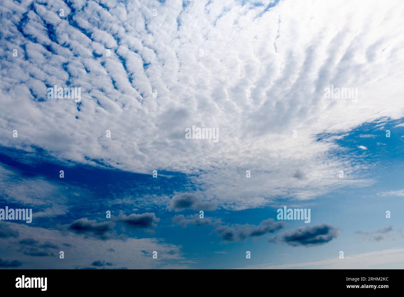 Summer blue sky with soft white clouds background Stock Photo - Alamy