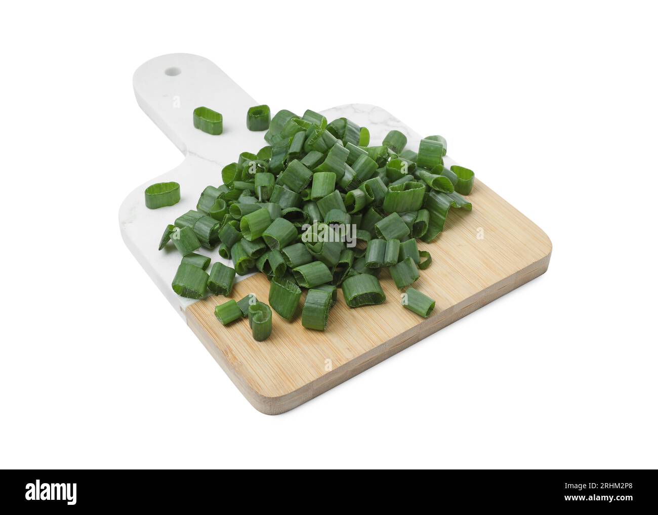 Chopped fresh green onion isolated on white Stock Photo - Alamy
