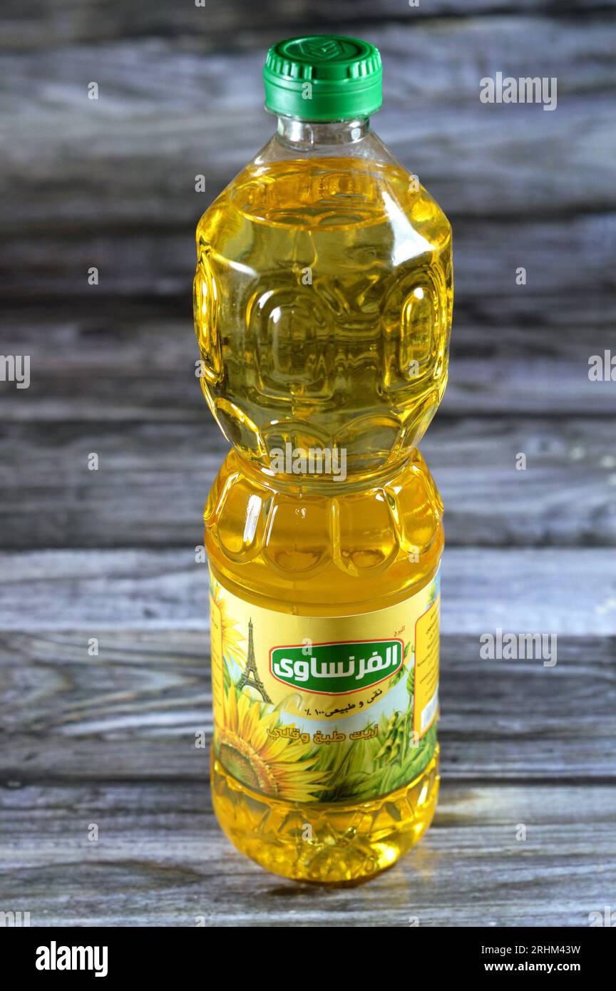Cairo, Egypt, July 25 2023 Al Al Fransawy Food oil that is of