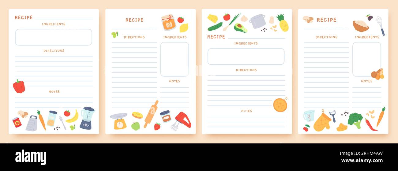 https://c8.alamy.com/comp/2RHM4AW/recipe-cards-pages-for-culinary-book-decorated-with-ingredients-and-kitchen-utensils-food-preparation-icons-cook-card-template-vector-set-place-fo-2RHM4AW.jpg