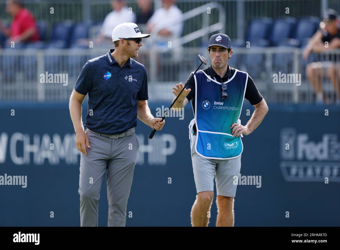 OLYMPIA FIELDS, IL - AUGUST 17: Seamus Power of Ireland hands his ...