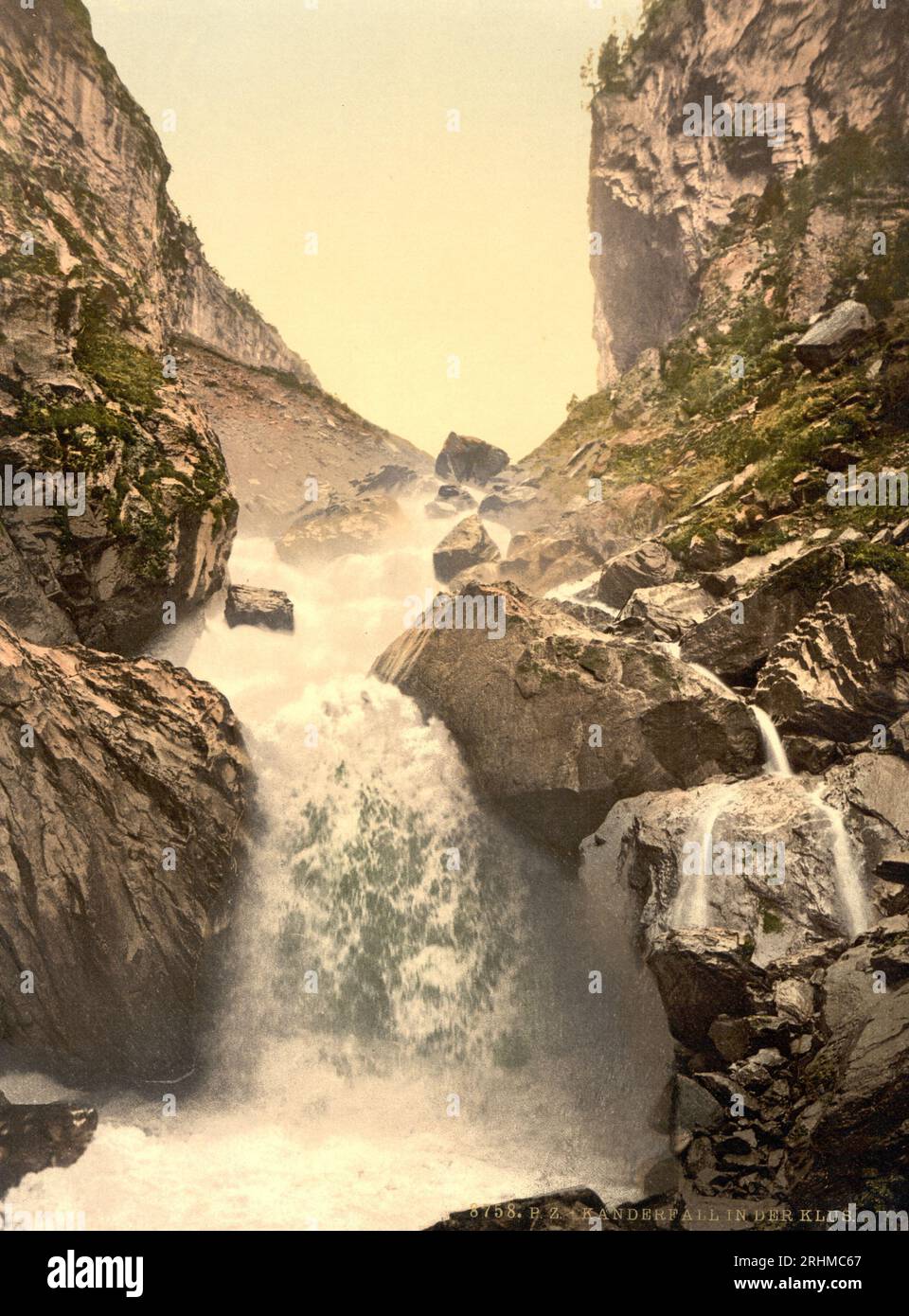 Kander falls and Klus Canyon, Bernese Oberland, Bern, Switzerland 1890. Stock Photo