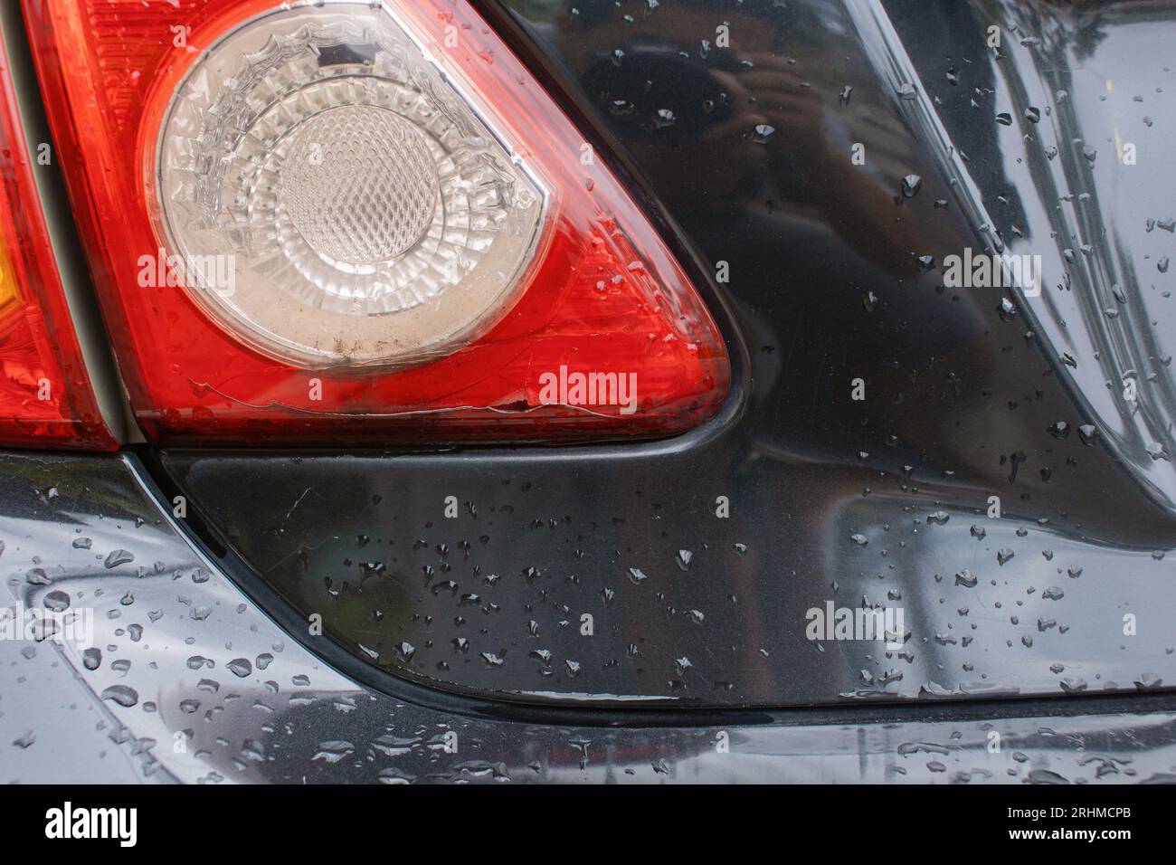 The rear lights and rear lights on the car were cracked. Damage caused