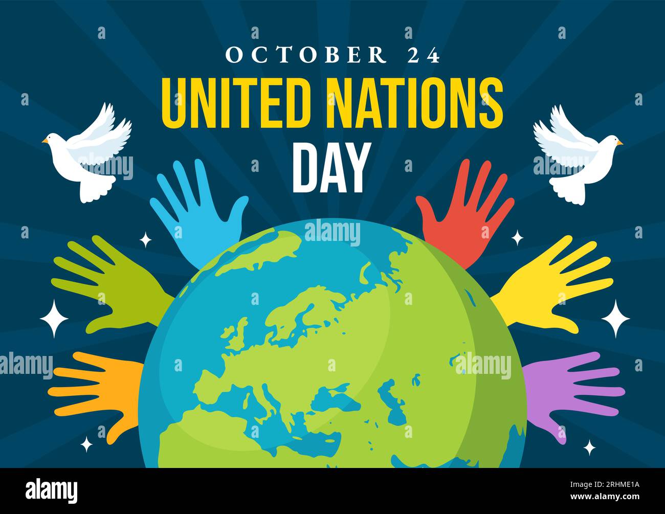 United Nations Day Celebration Vector Illustration on 24 October with