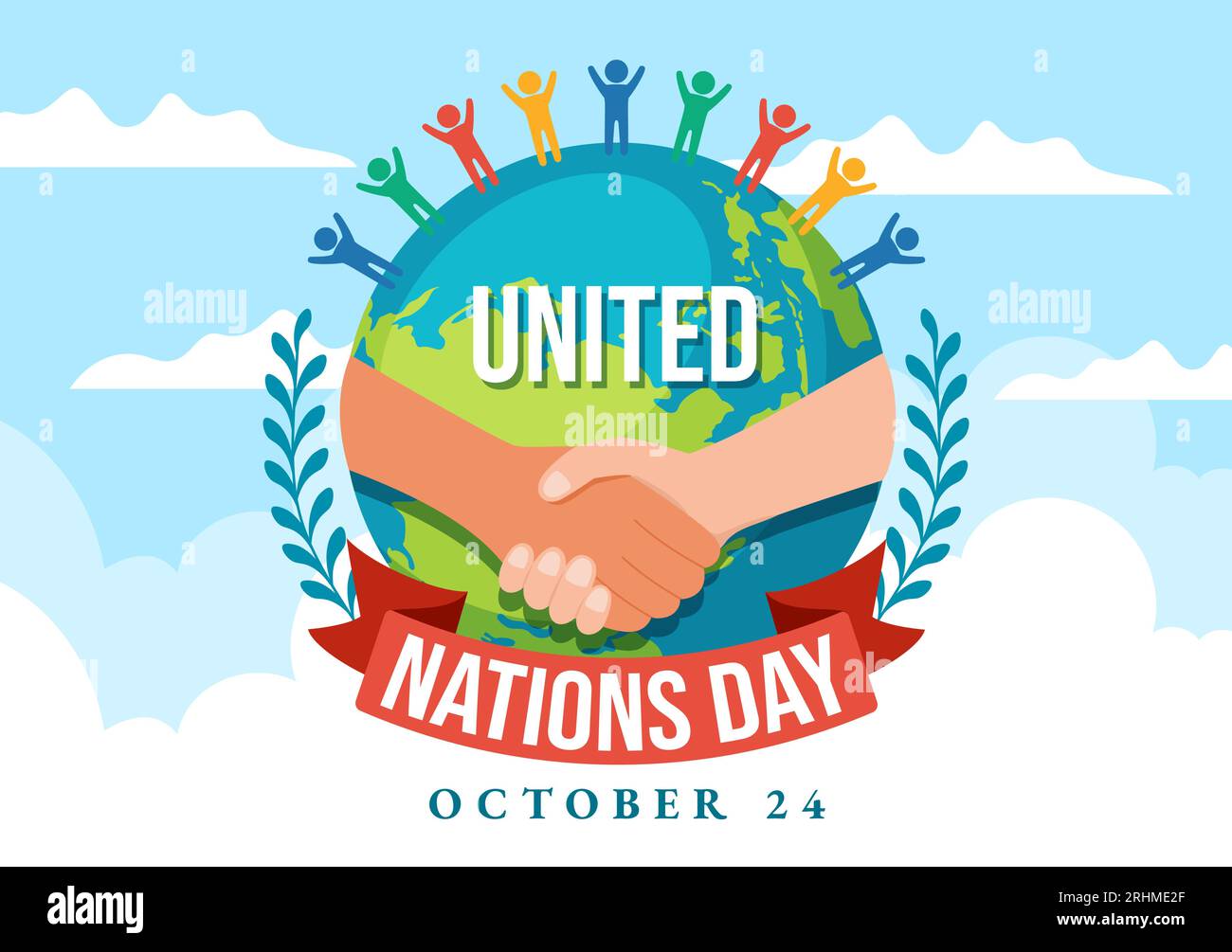 United Nations Day Celebration Vector Illustration on 24 October with