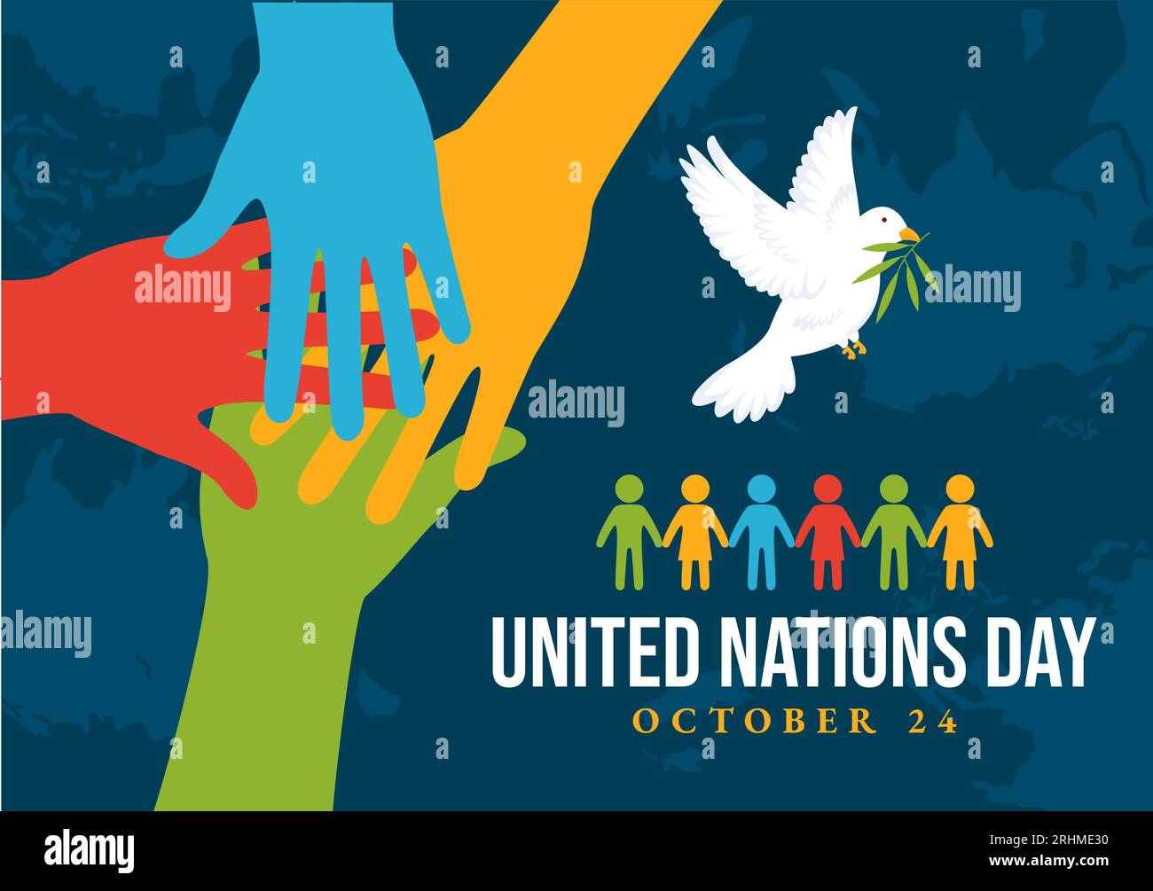 United Nations Day Celebration Vector Illustration on 24 October with