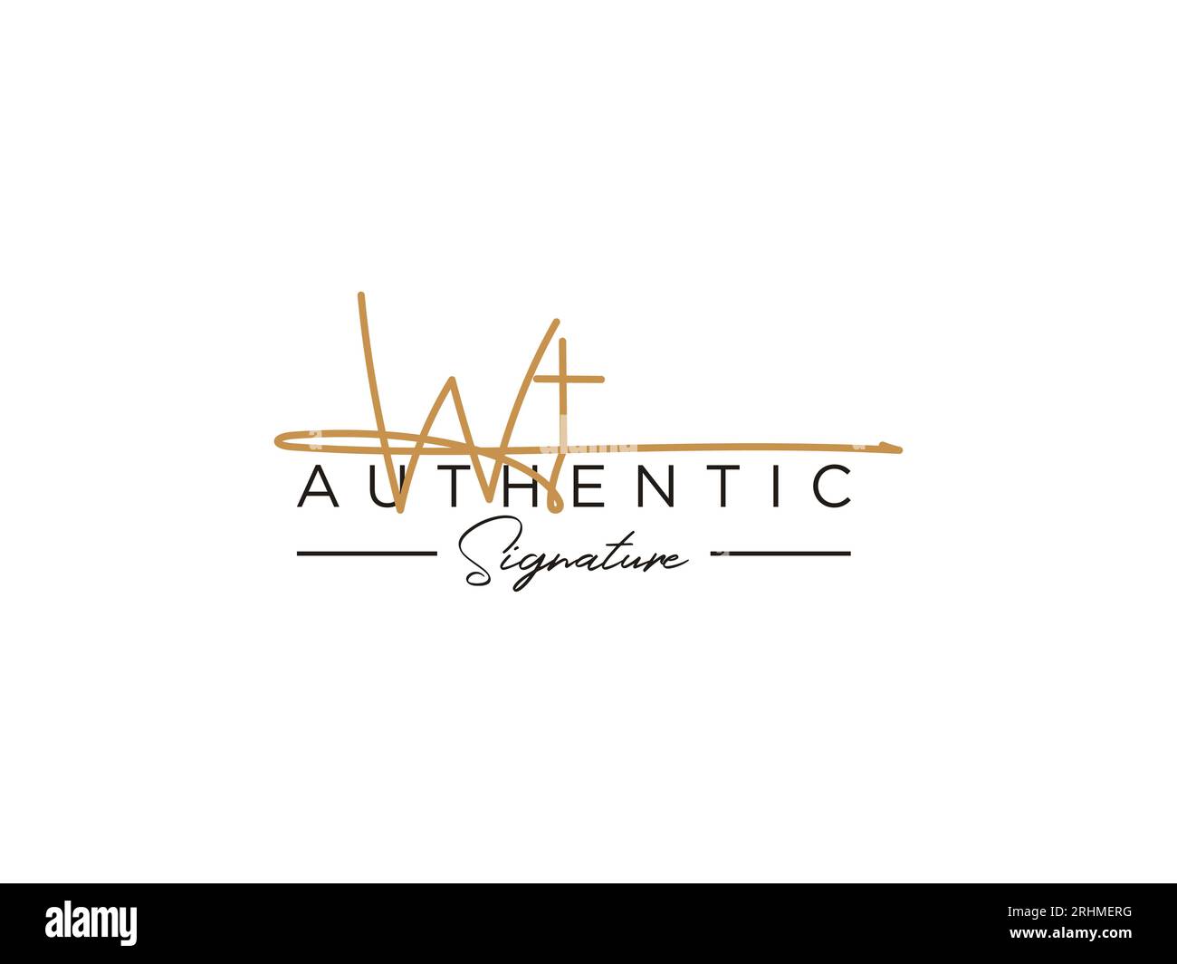 WT Signature Logo Template Vector. Stock Vector