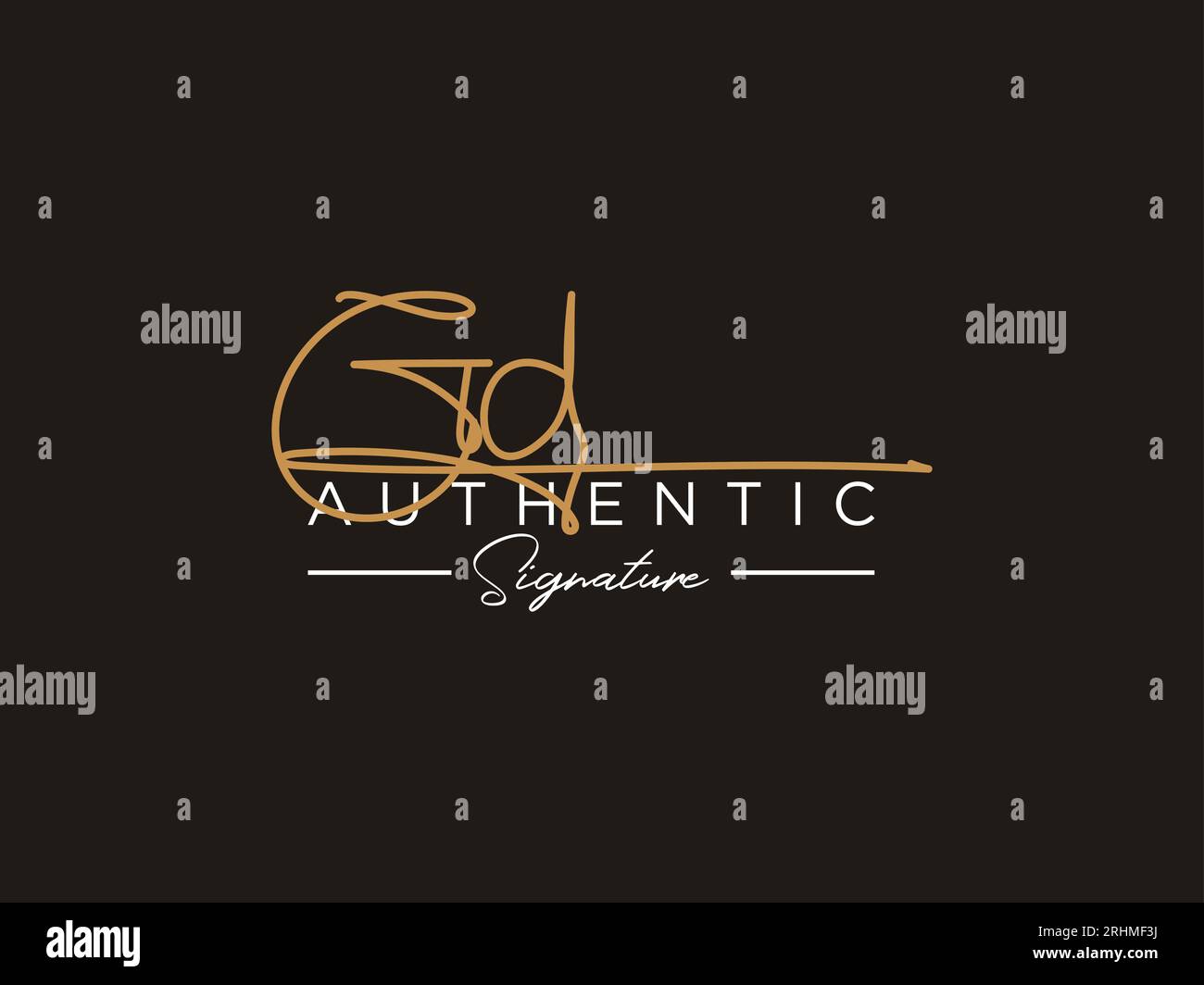 GD Signature Logo Template Vector. Stock Vector