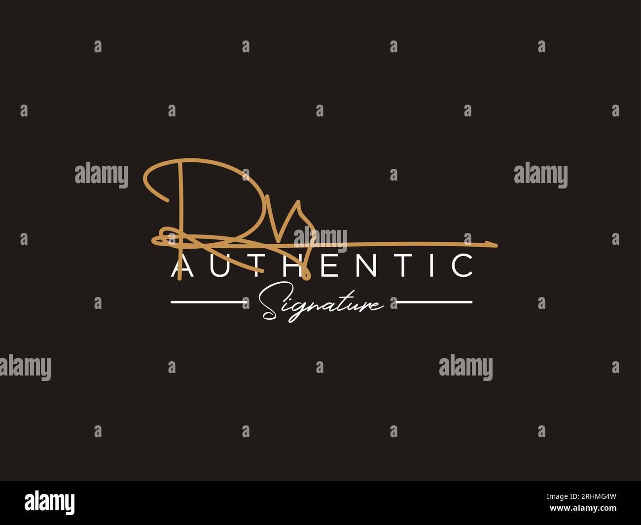 RV Signature Logo Template Vector. Stock Vector