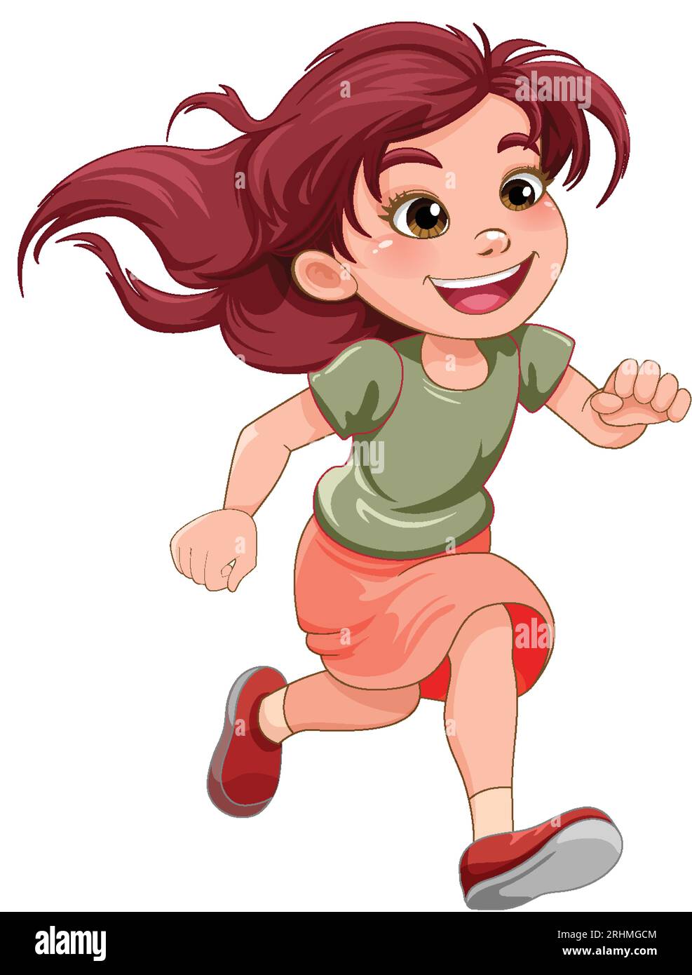Running girl cartoon character illustration Stock Vector Image & Art - Alamy