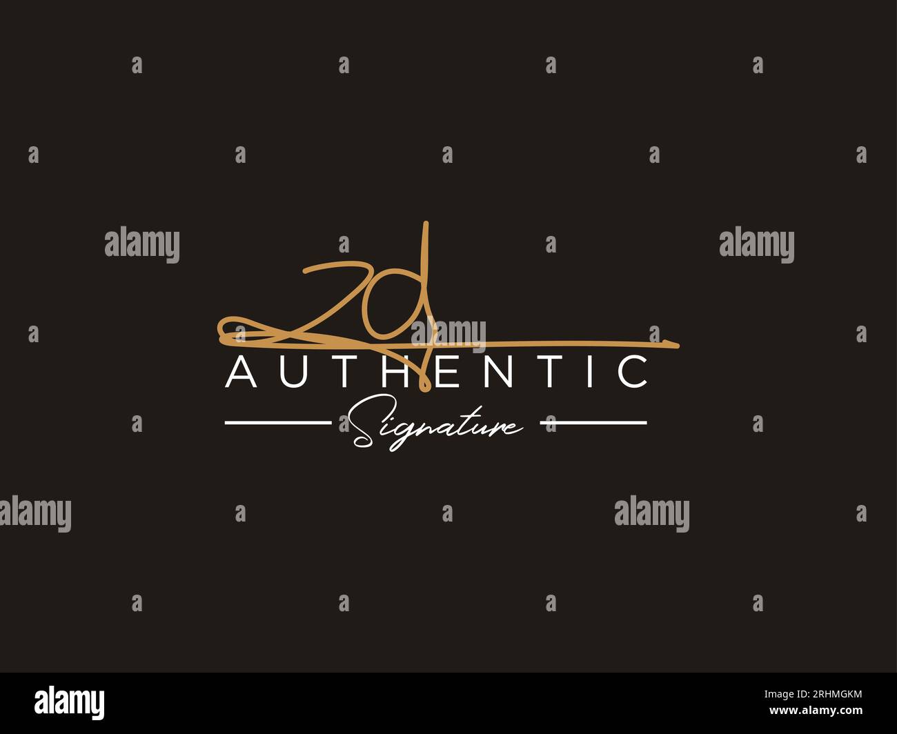 ZD Signature Logo Template Vector. Stock Vector