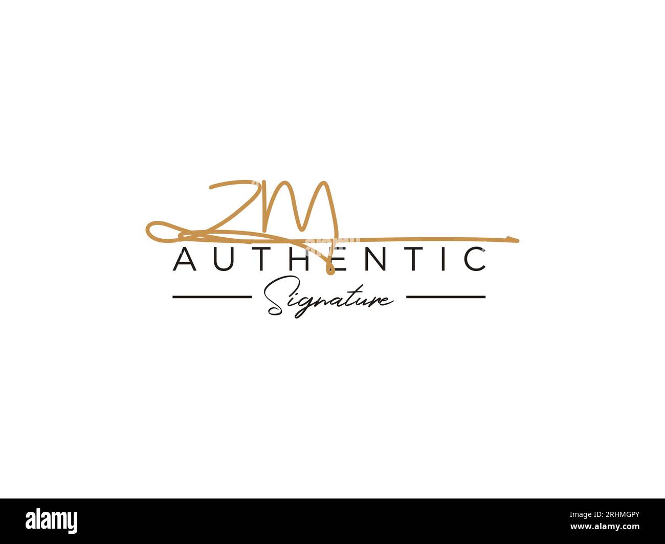 ZM Signature Logo Template Vector. Stock Vector