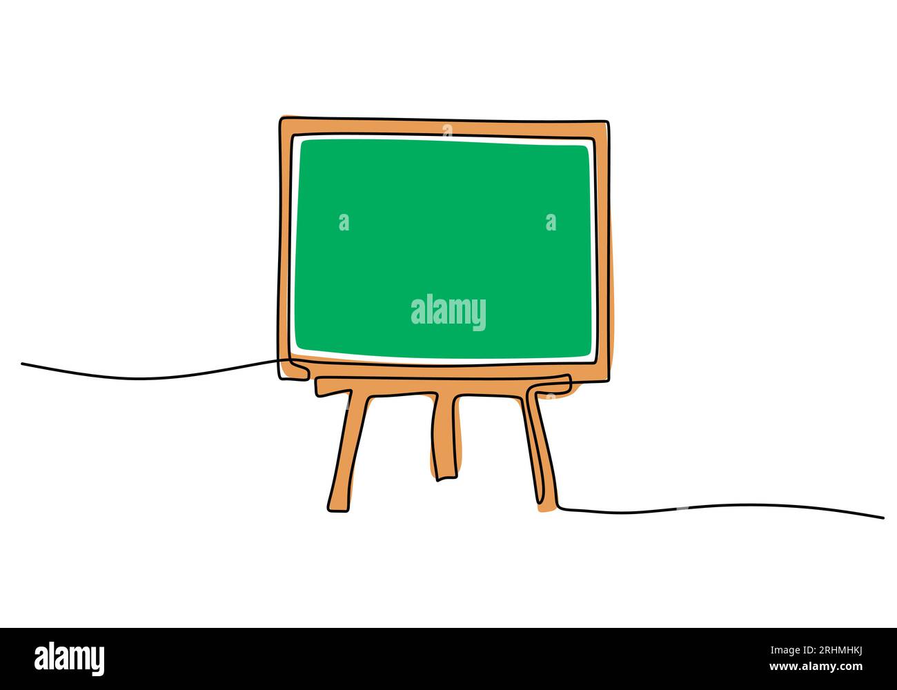 Chalkboard - School education object, one line drawing continuous ...
