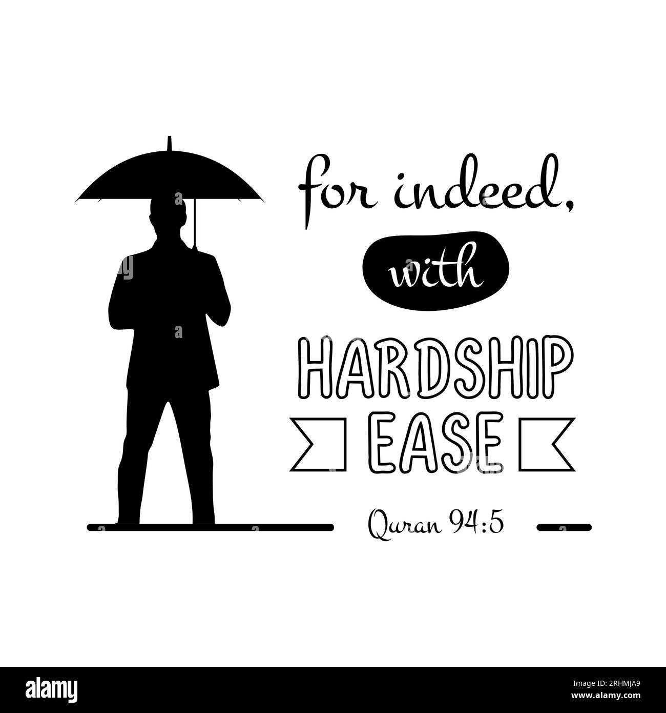 For indeed with hardship ease Muslim Quote and Saying background banner