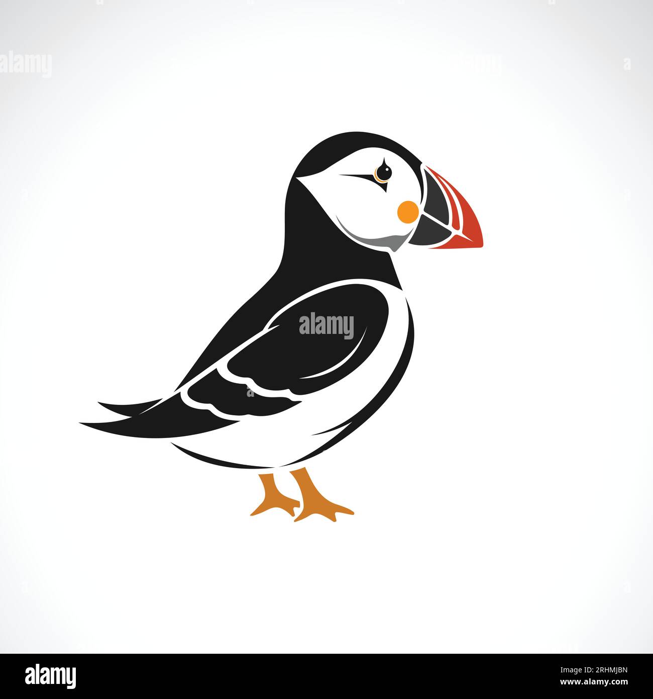 Vector of a puffin bird design on white background. Wildlife Animals. Easy editable layered vector illustration. Stock Vector