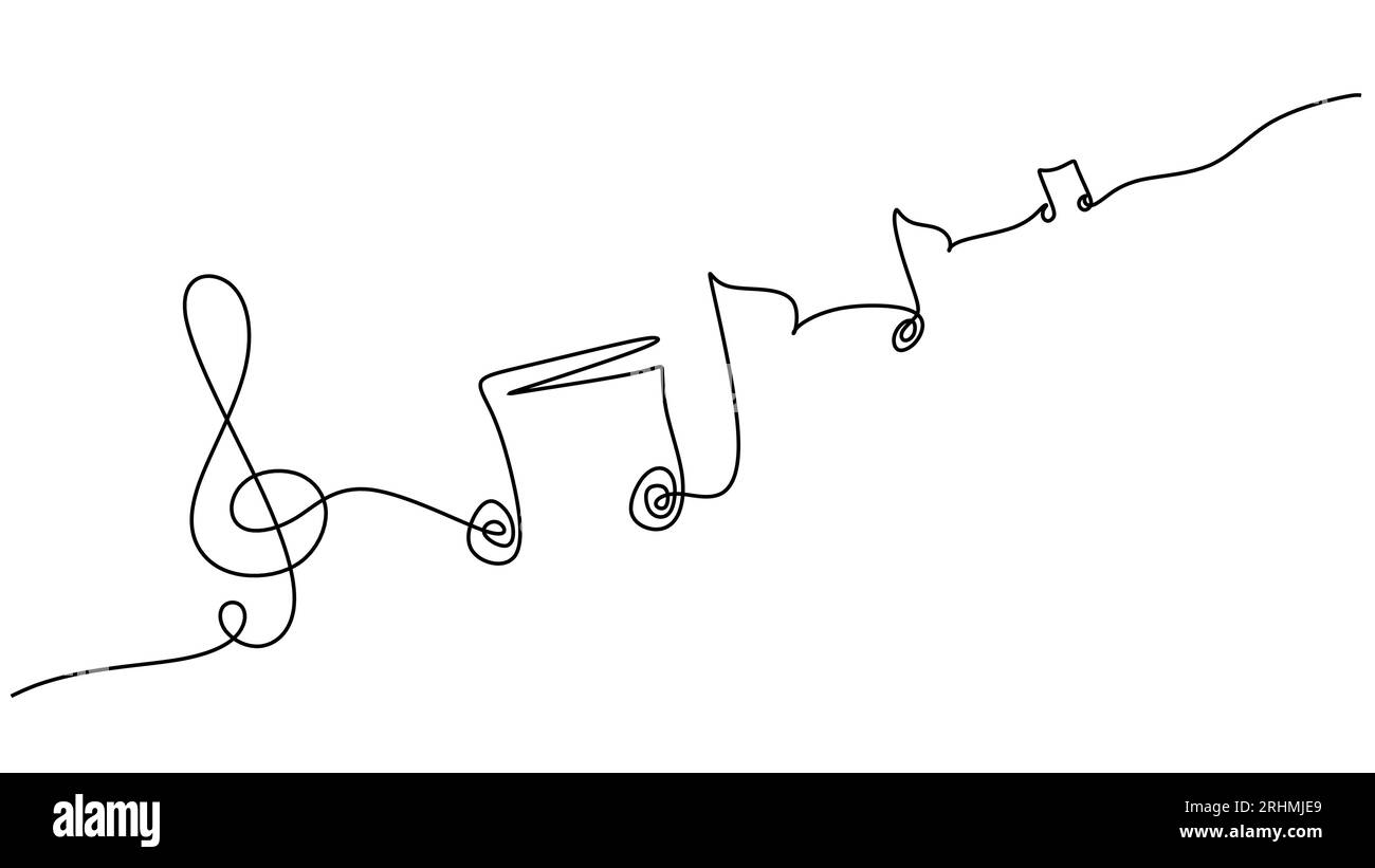 Music notes continuous line drawing Stock Vector Image & Art Alamy