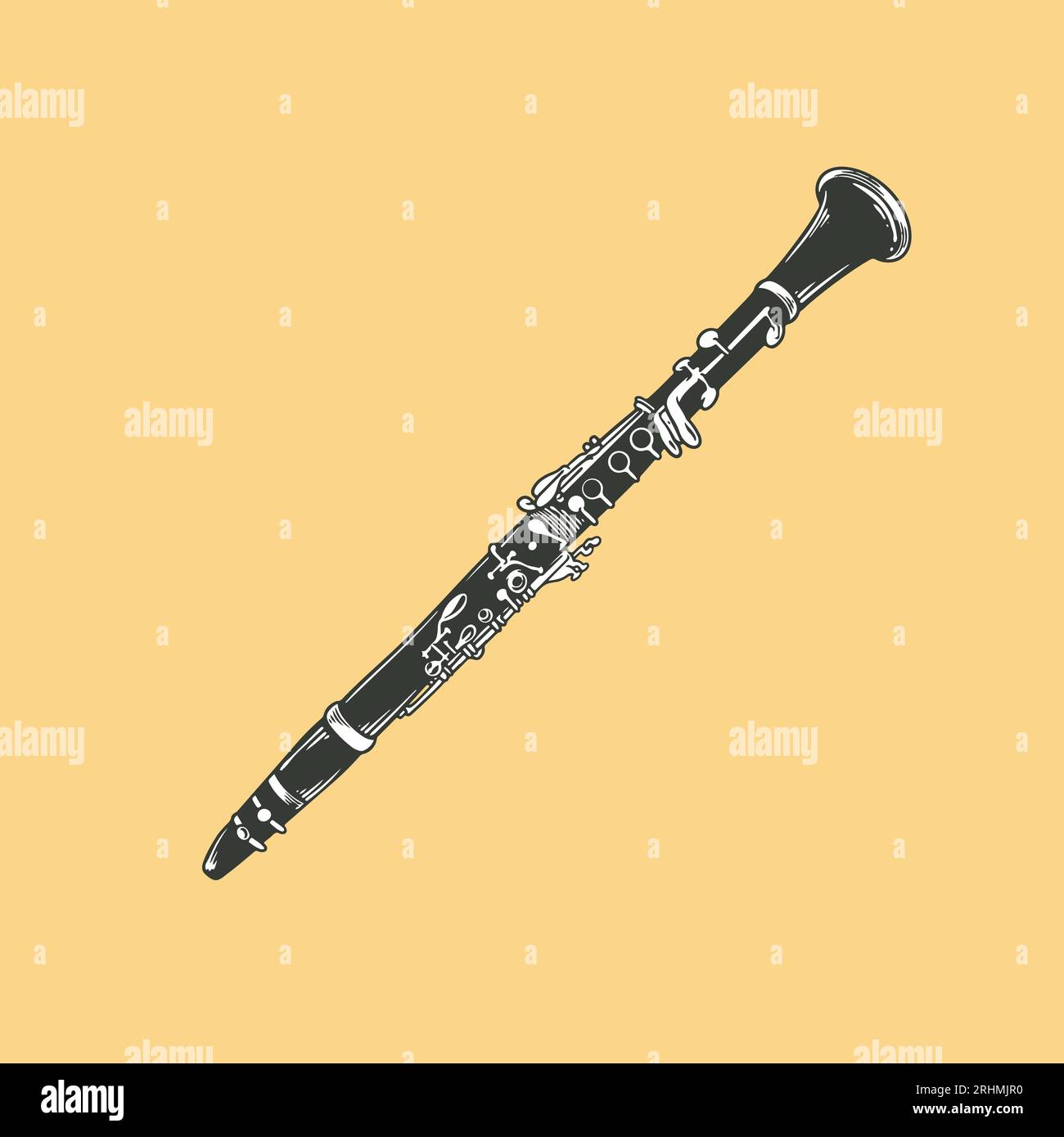 HandDrawn Instrument Doodle Vector Illustration in Black and