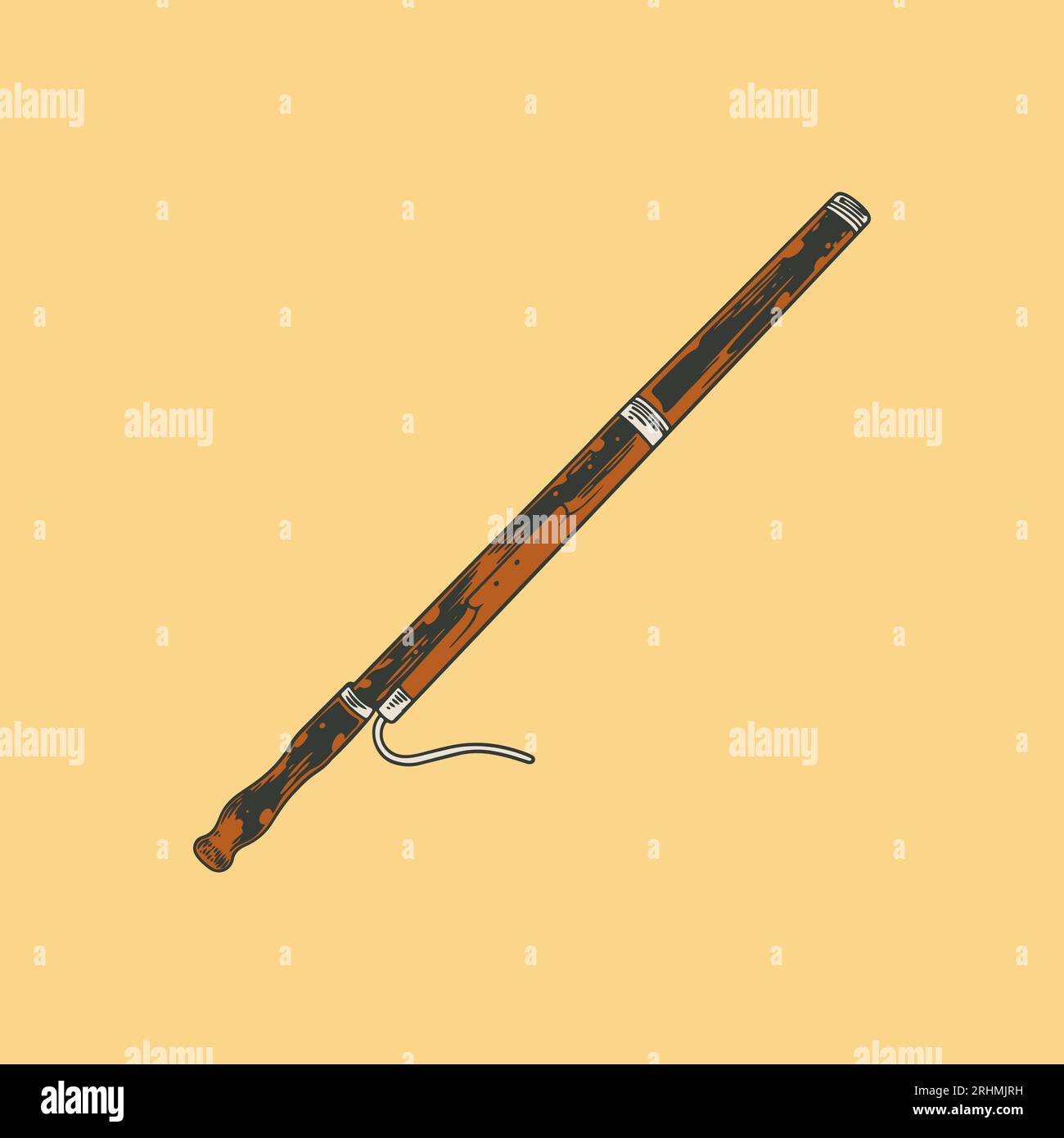HandDrawn Bassoon Instrument Doodle Vector Illustration in colorful Stock Vector Image & Art