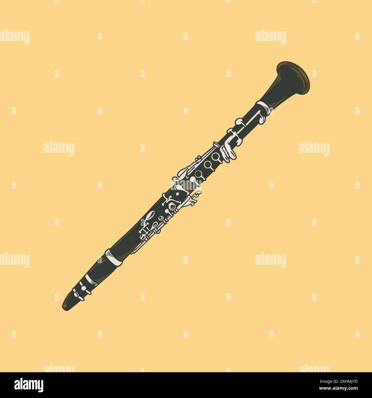 HandDrawn Instrument Doodle Vector Illustration in Black and