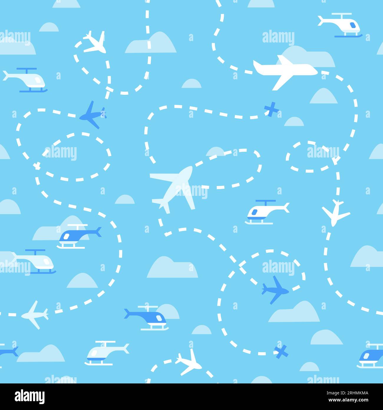 Airport Planes Seamless Pattern Stock Vector