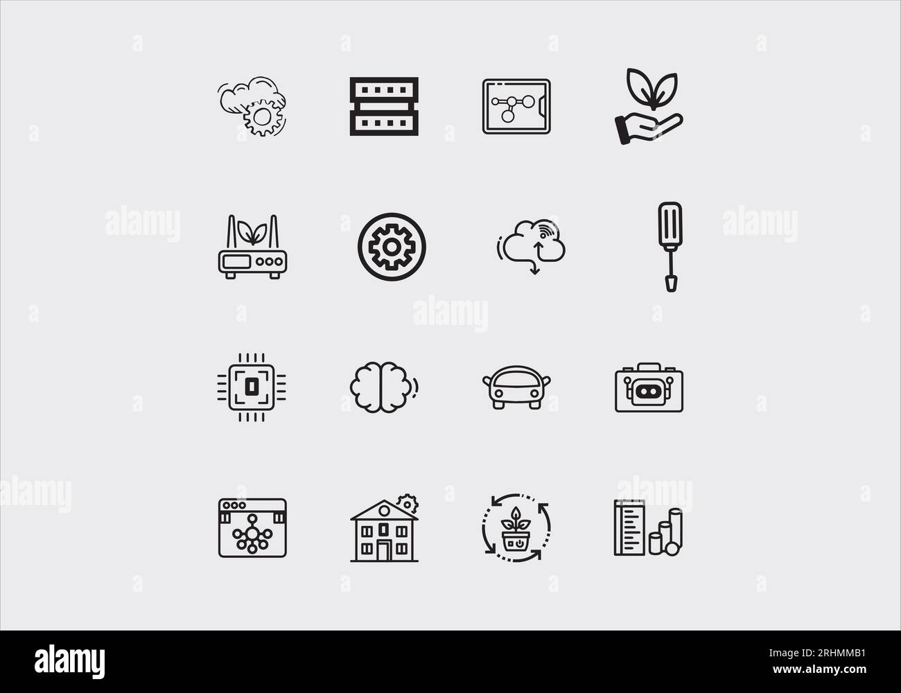 Information technology line icons collection. Big UI icon set in a flat design. Thin outline icons pack. Stock Vector